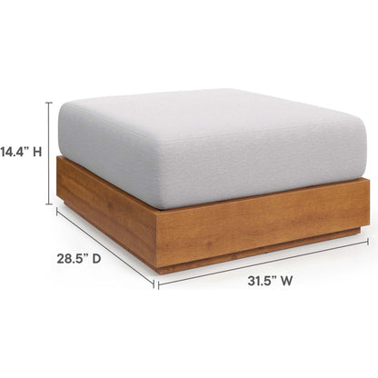 Conejos Acacia Wood Ottoman by Evans & Londeen. Made from acacia wood in a transitional style.