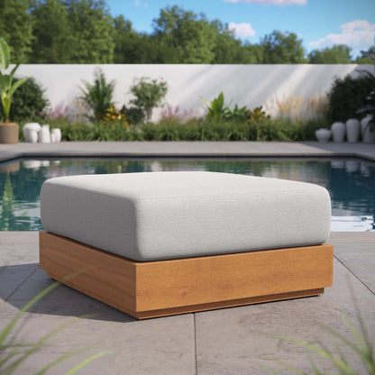 Conejos Acacia Wood Ottoman by Evans & Londeen. Made from acacia wood in a transitional style.