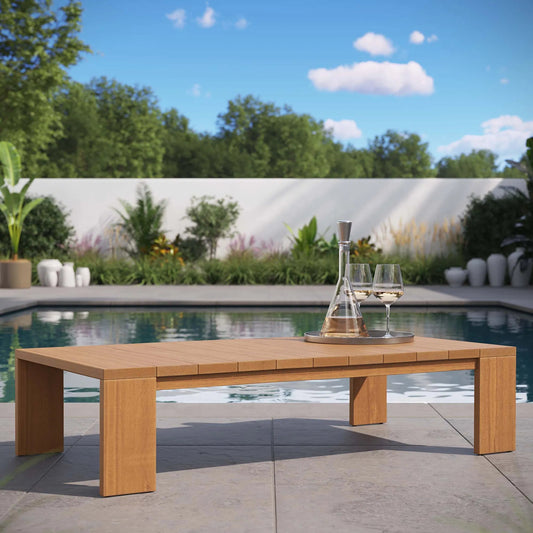 Conejos Acacia Wood Coffee Table by Evans & Londeen in natural. Made from acacia wood in a unique style.