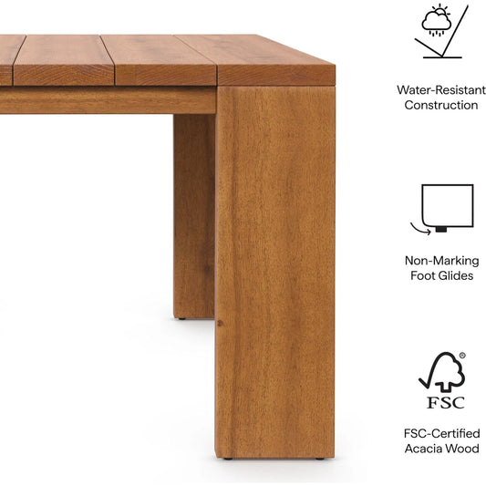 Conejos Acacia Wood Side Table by Evans & Londeen in natural. Made from acacia wood in a transitional style.