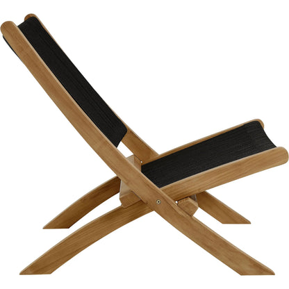 Irion Teak and Rope Folding Accent Lounge Chair by Evans & Londeen. Made from teak, rope in a modern style.