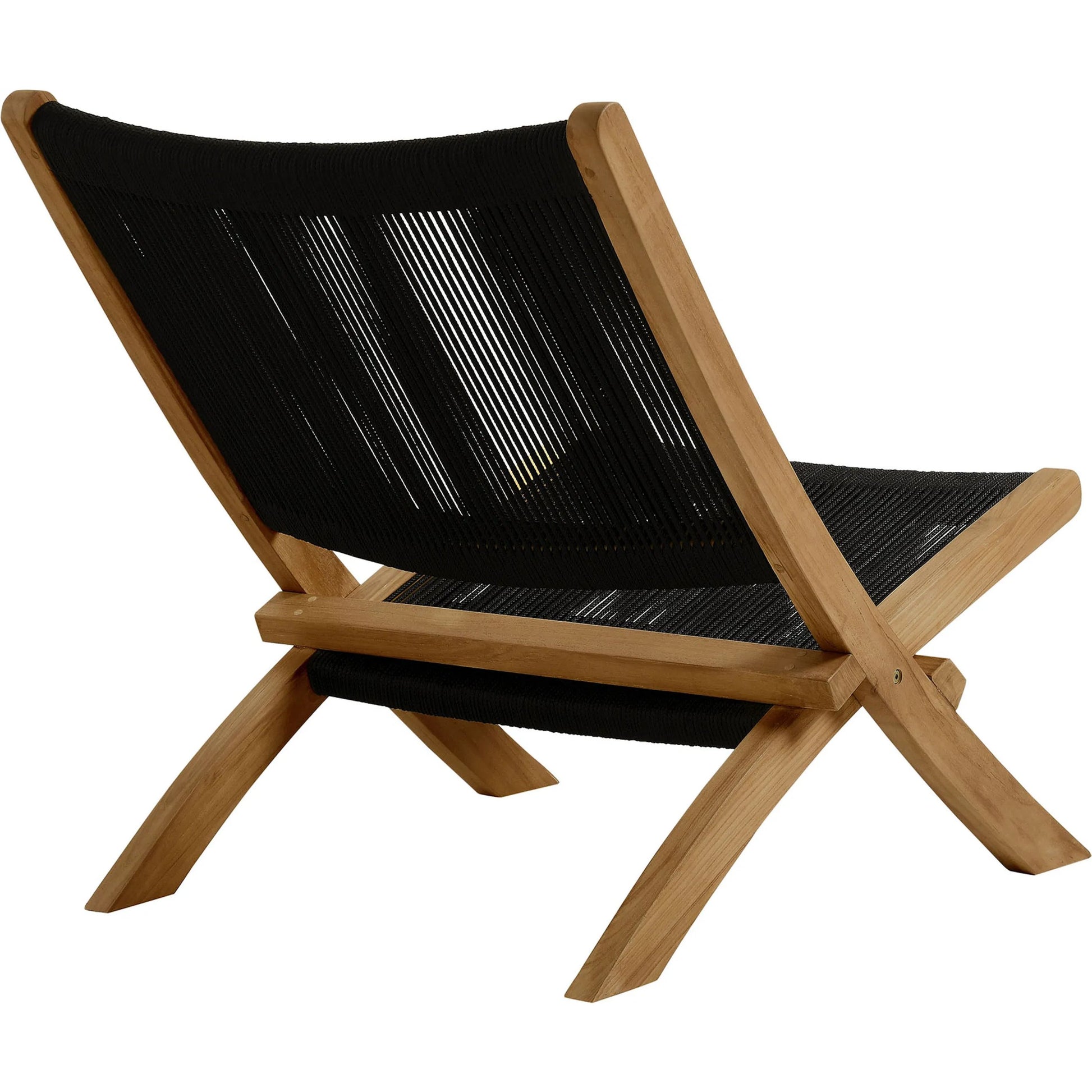 Irion Teak and Rope Folding Accent Lounge Chair by Evans & Londeen. Made from teak, rope in a modern style.