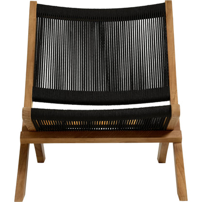 Irion Teak and Rope Folding Accent Lounge Chair by Evans & Londeen. Made from teak, rope in a modern style.