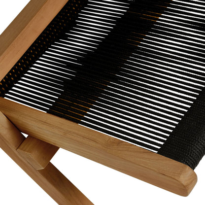 Irion Teak and Rope Folding Accent Lounge Chair by Evans & Londeen. Made from teak, rope in a modern style.