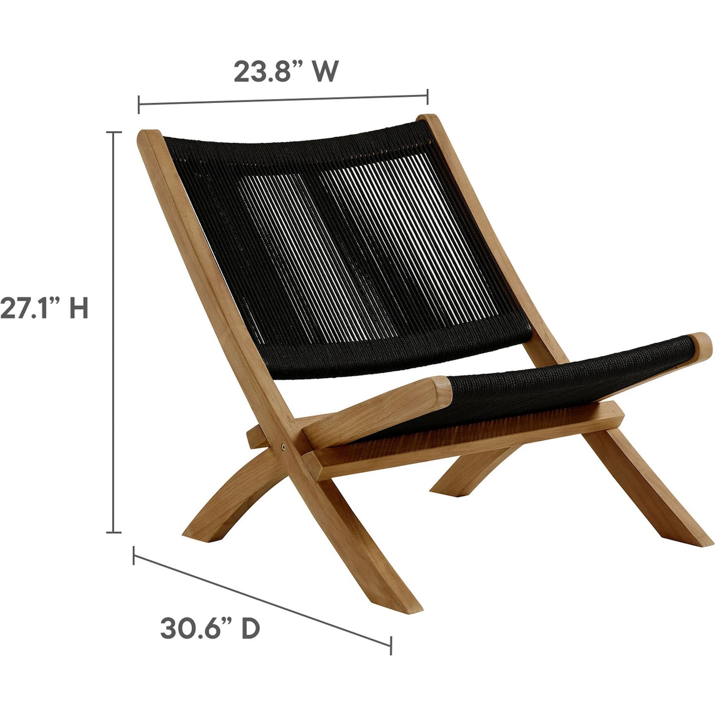 004 SI-2357793 | Additional Silo | Irion Teak and Rope Folding Accent Lounge Chair by Evans & Londeen. Made from teak, rope in a modern style.