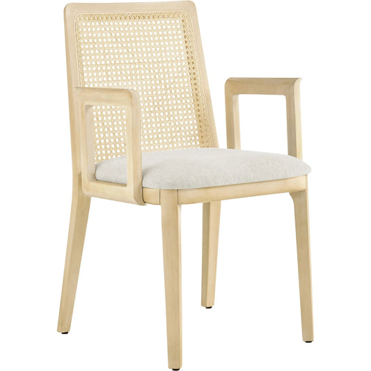 Carson Wood and Rattan Dining Armchair by Evans & Londeen. Made from wood in a unique style.