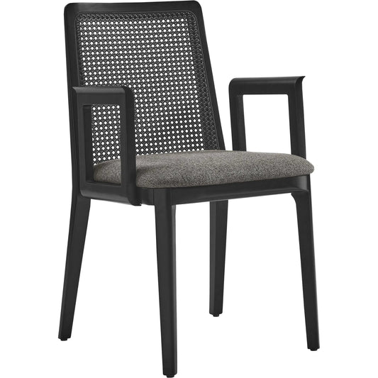Carson Wood and Rattan Dining Armchair by Evans & Londeen. Made from wood in a unique style.