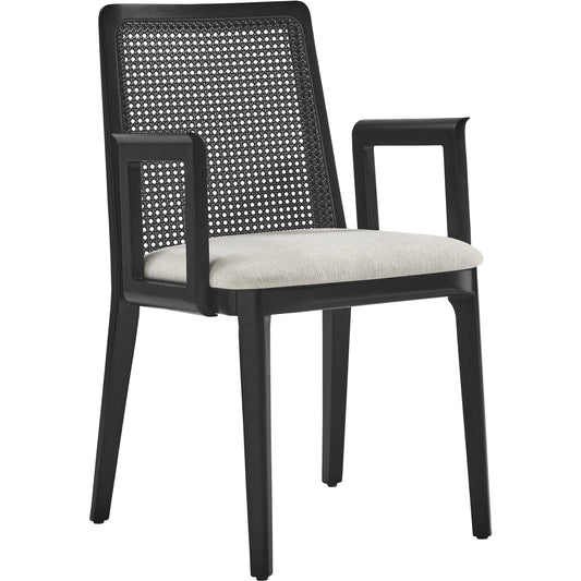 Carson Wood and Rattan Dining Armchair by Evans & Londeen. Made from wood in a unique style.
