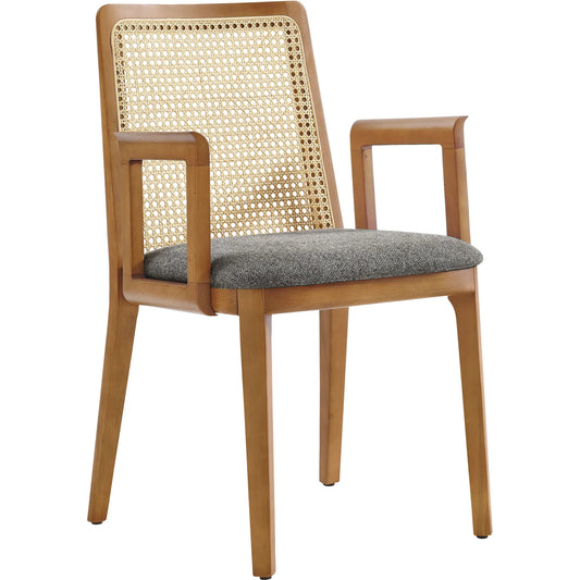 Carson Wood and Rattan Dining Armchair by Evans & Londeen. Made from wood in a unique style.