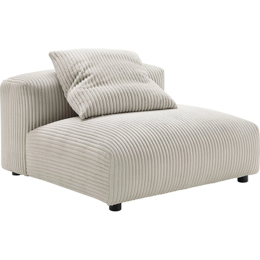 Alcorn Modular Corduroy Armless Chair by Evans & Londeen. Made from corduroy upholstered in a unique style.