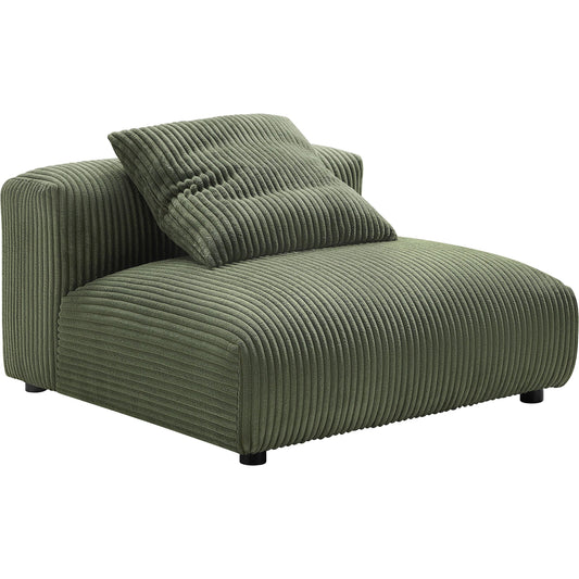 Alcorn Modular Corduroy Armless Chair by Evans & Londeen. Made from corduroy upholstered in a unique style.