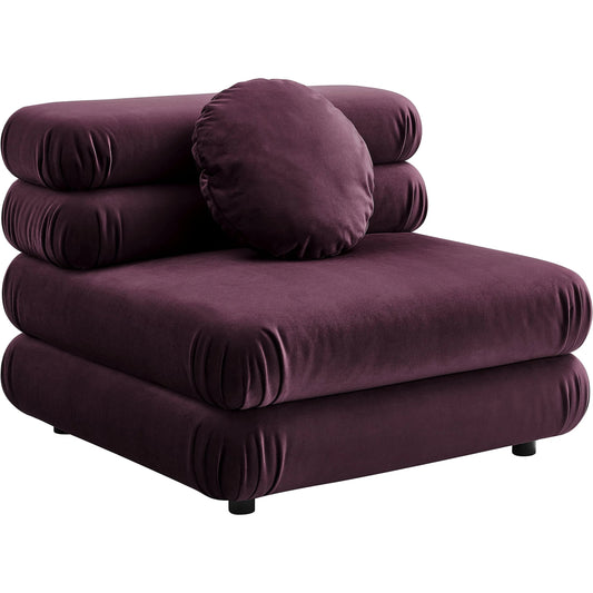 Wilkes Modular Armless Chair by Evans & Londeen. Made from performance velvet in a unique style.