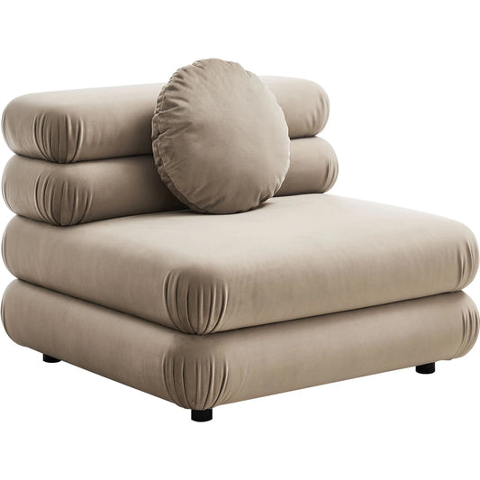 Wilkes Modular Armless Chair by Evans & Londeen. Made from performance velvet in a unique style.