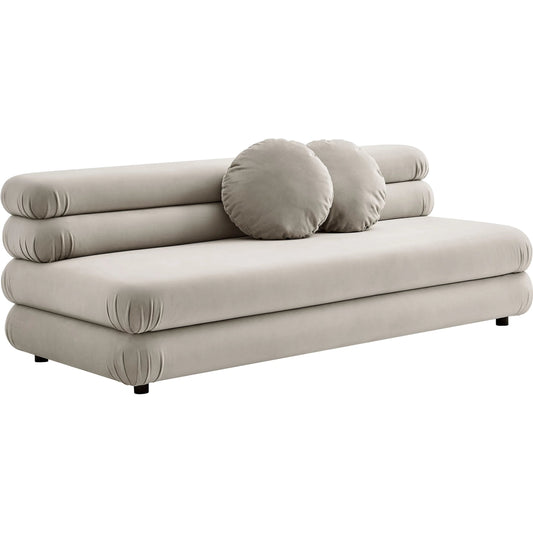 Wilkes Modular Armless Loveseat by Evans & Londeen. Made from performance velvet in a unique style.
