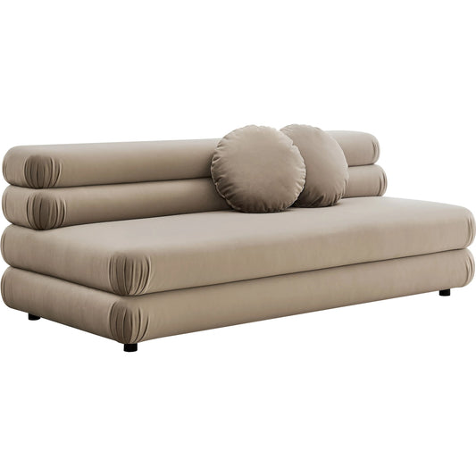 Wilkes Modular Armless Loveseat by Evans & Londeen. Made from performance velvet in a unique style.