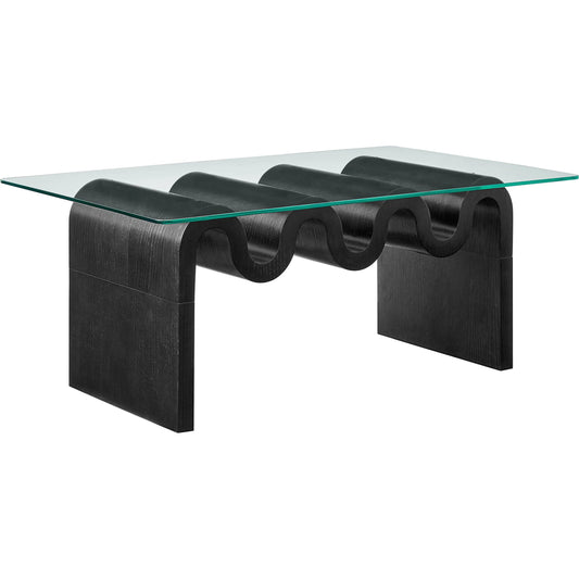 Claiborne Glass Top Coffee Table by Evans & Londeen. Made from glass top in a unique style.