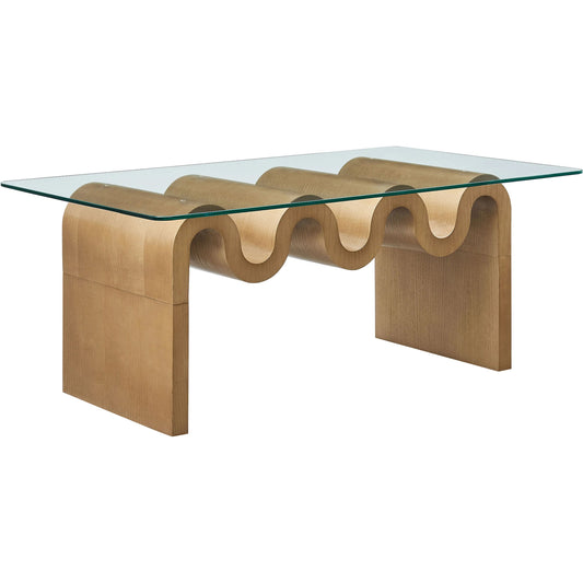 Claiborne Glass Top Coffee Table by Evans & Londeen. Made from glass top in a unique style.