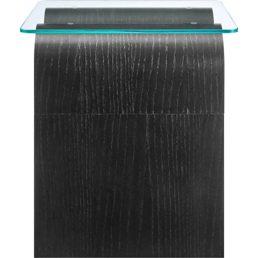 Claiborne Glass Top Side Table by Evans & Londeen. Made from glass top in a unique style.