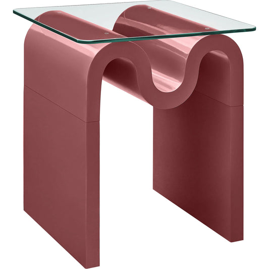 Claiborne Glass Top Side Table by Evans & Londeen. Made from glass top in a unique style.