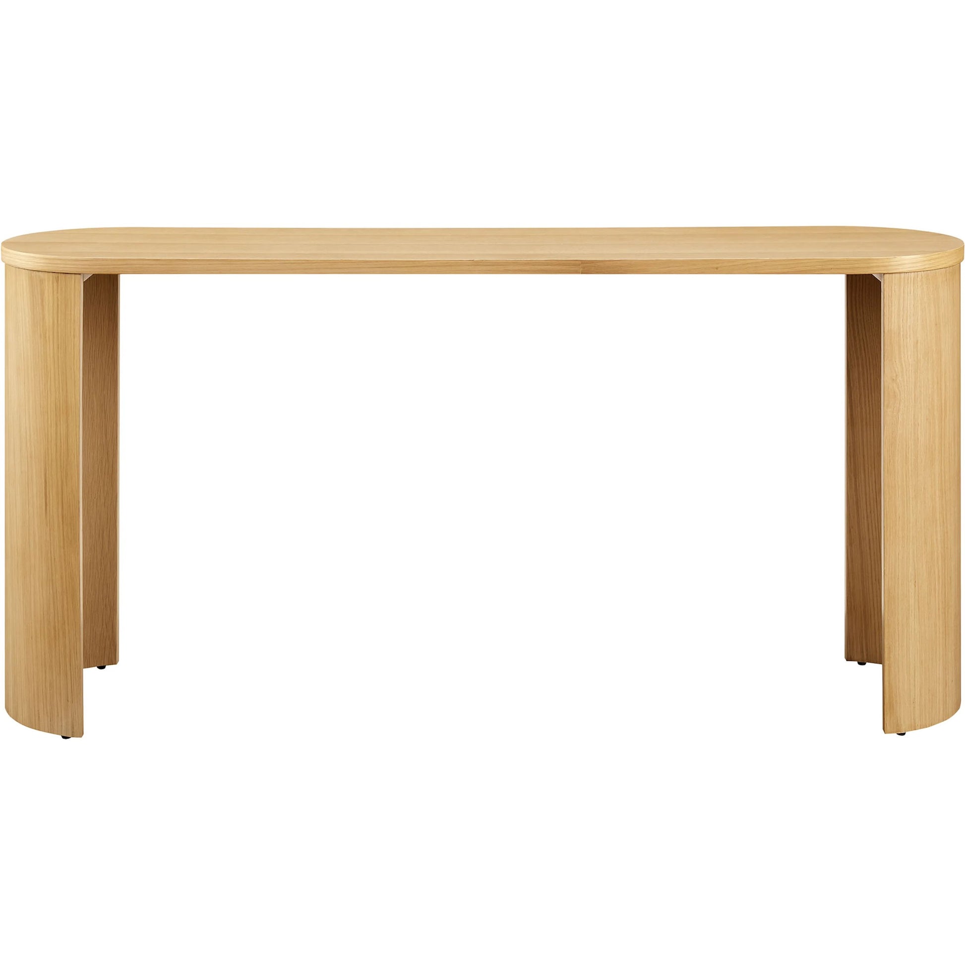 Swisher Oval Wood Entryway Console Table by Evans & Londeen in oak. Made from oval wood in a transitional style.