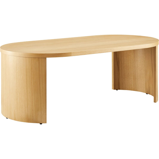 Rincon Oval Wood Coffee Table by Evans & Londeen in oak. Made from oval wood in a unique style.