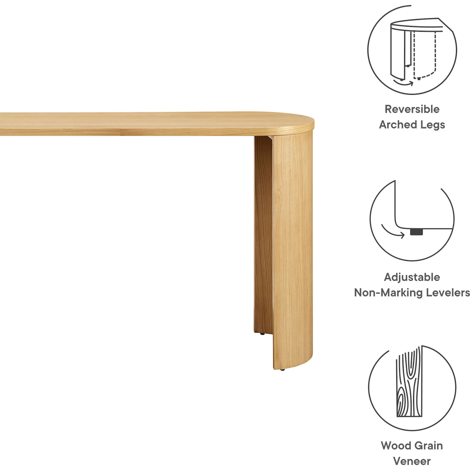 Swisher Oval Wood Entryway Console Table by Evans & Londeen in oak. Made from oval wood in a transitional style.