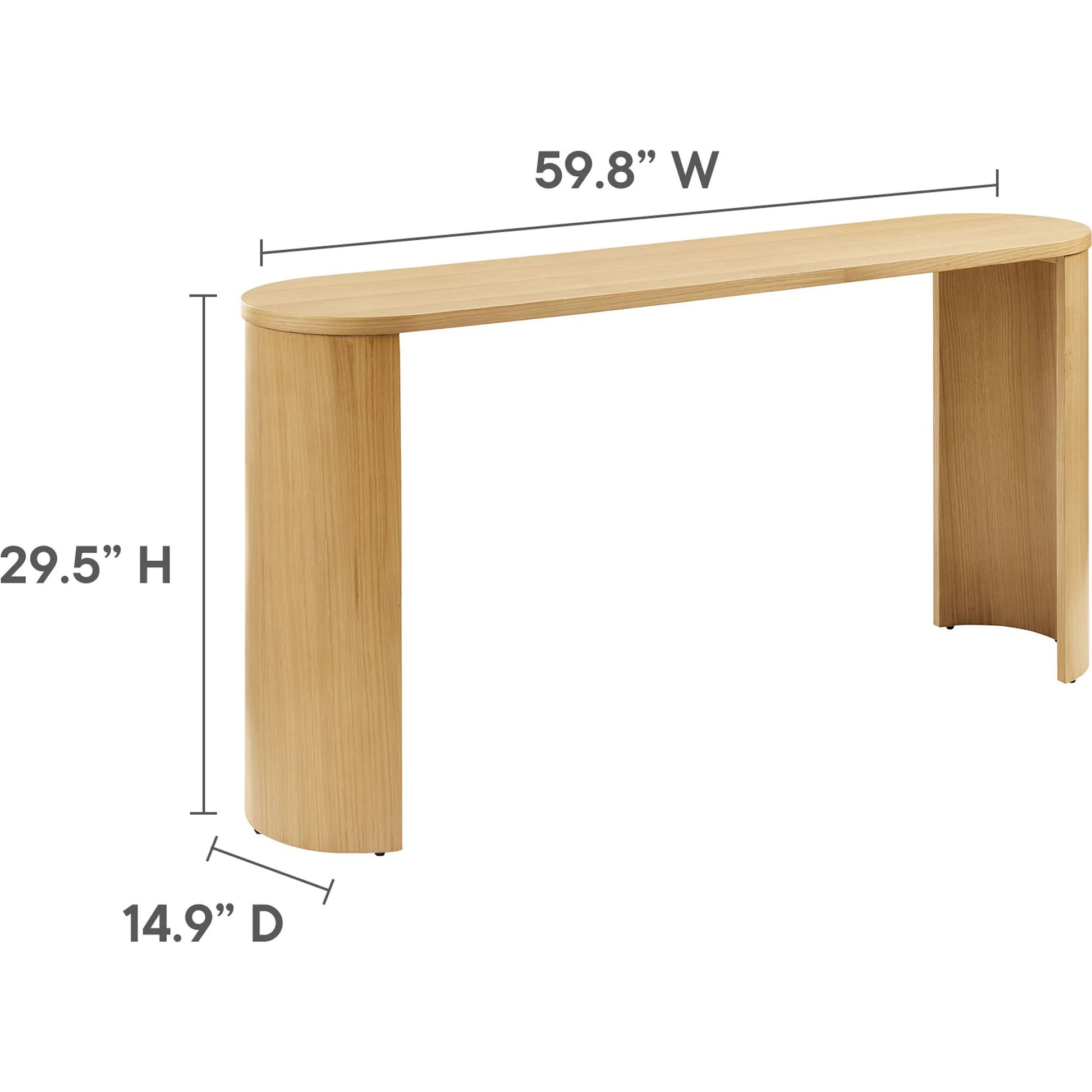 Swisher Oval Wood Entryway Console Table by Evans & Londeen in oak. Made from oval wood in a transitional style.