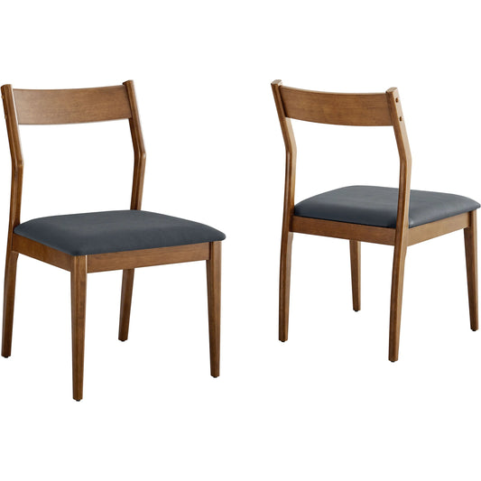 Highpoint Vegan Wood Dining Side Chairs (Set of 2) by Evans & Londeen in walnut black. Made from vegan leather wood in a unique style.