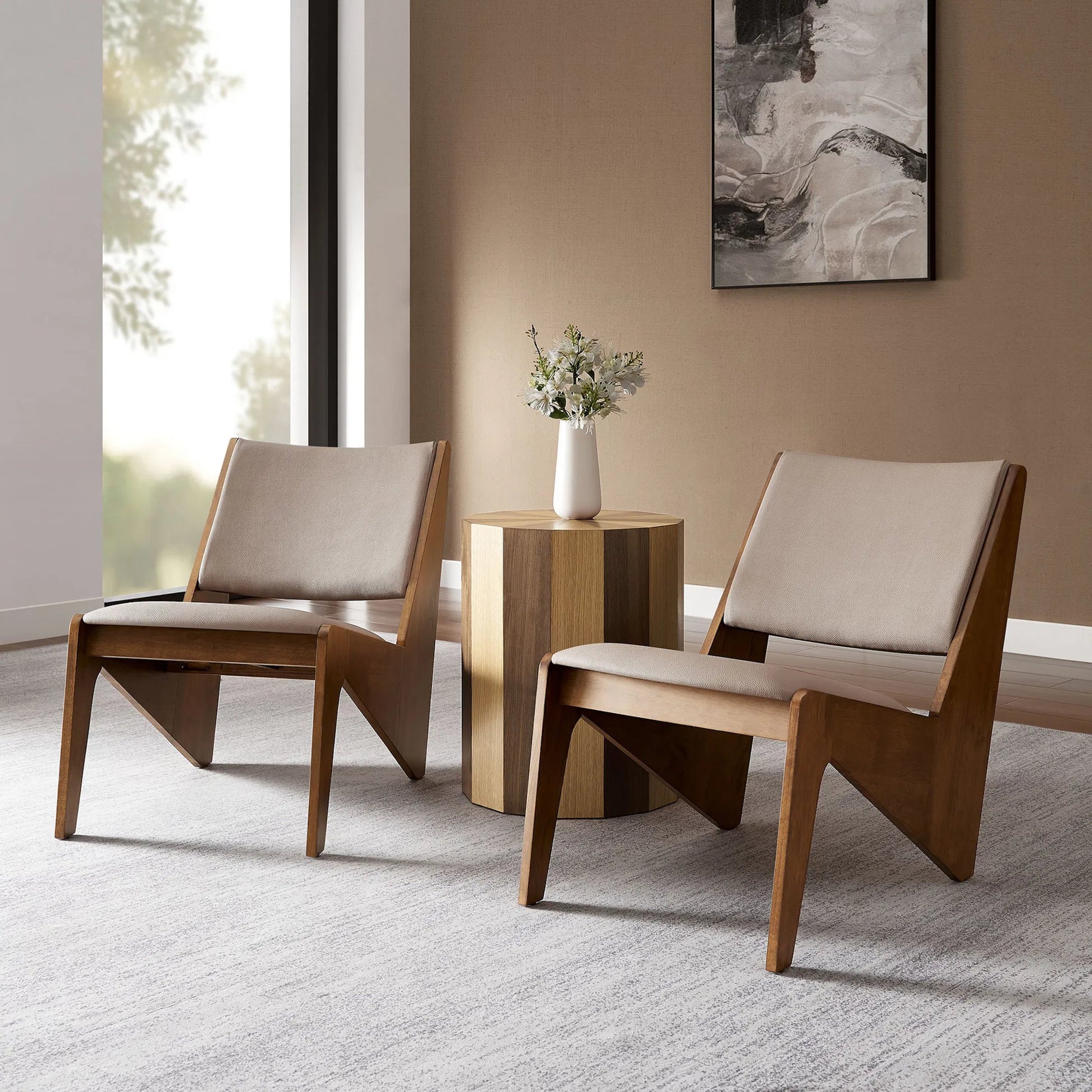 Navajo Vegan Accent Chairs (Set of 2) by Evans & Londeen. Made from vegan leather in a transitional style.