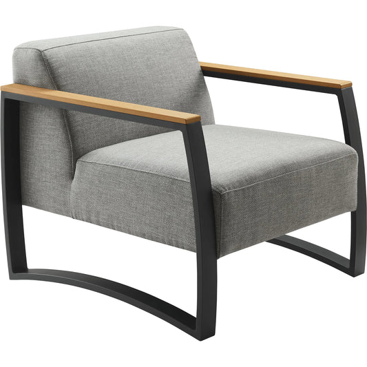Jo Outdoor Patio Armchair by Evans & Londeen. Made from aluminum, fabric in a unique style.