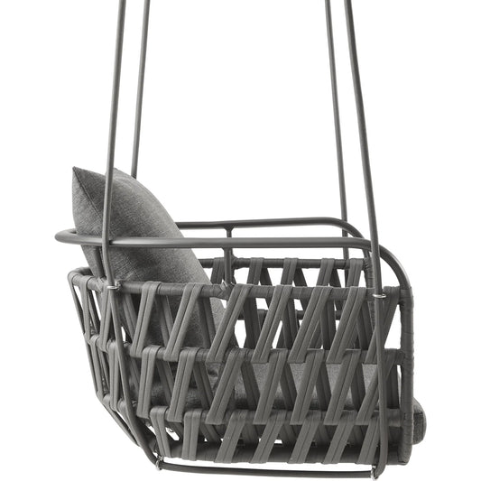 Eastern Outdoor Patio Swing Chair by Evans & Londeen. Made from aluminum in a unique style.
