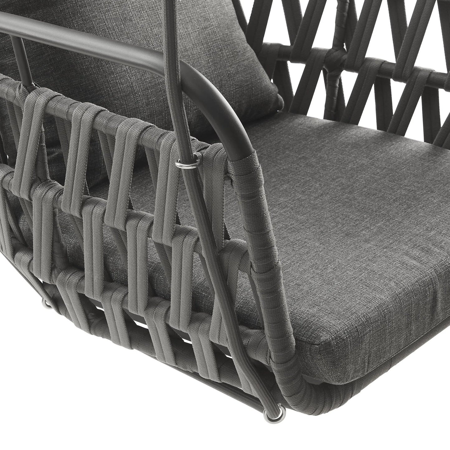 006 SI-2358004 | Closeup | Robeson Aluminum Swing Chair by Evans & Londeen. Made from aluminum in a transitional style.