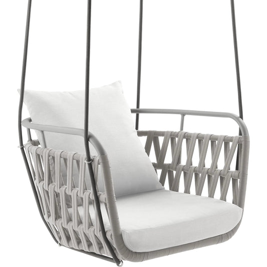 Eastern Outdoor Patio Swing Chair by Evans & Londeen. Made from aluminum in a unique style.