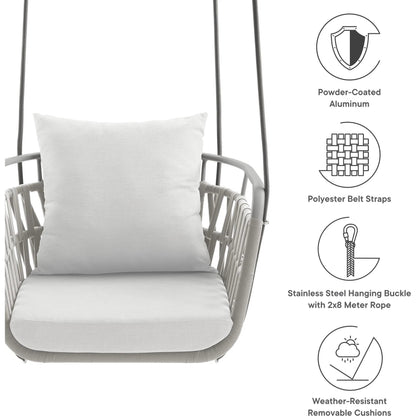 Robeson Aluminum Swing Chair by Evans & Londeen. Made from aluminum in a transitional style.
