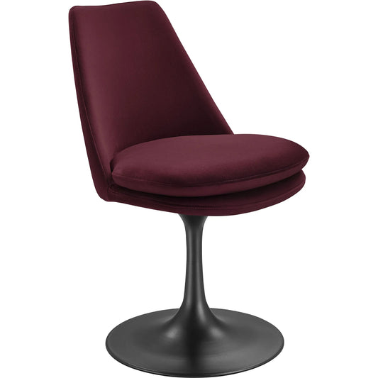 Halstead Swivel Dining Side Chair by Evans & Londeen. Made from performance velvet in a unique style.