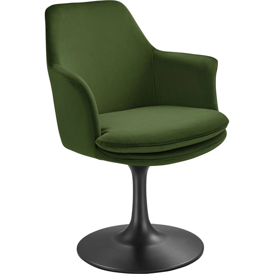 Halstead Swivel Dining Armchair by Evans & Londeen. Made from performance velvet in a unique style.