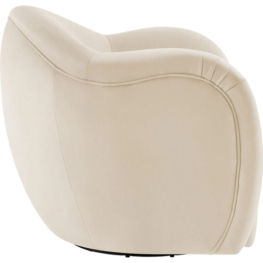 Philadelphia Swivel Armchair by Evans & Londeen. Made from performance velvet in a unique style.