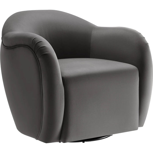 Philadelphia Swivel Armchair by Evans & Londeen. Made from performance velvet in a unique style.
