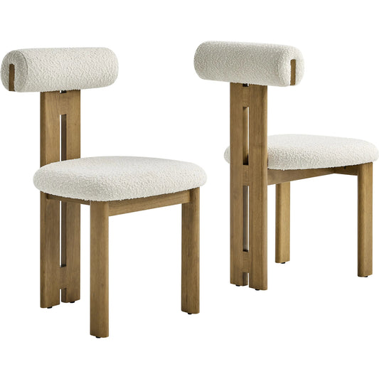 Calaveras Boucle Dining Chair (Set of 2) by Evans & Londeen. Made from boucle fabric in a unique style.
