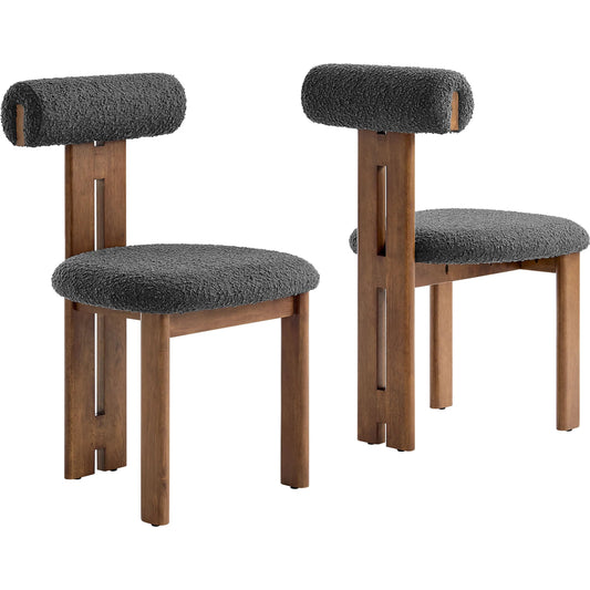 Calaveras Boucle Dining Chair (Set of 2) by Evans & Londeen. Made from boucle fabric in a unique style.