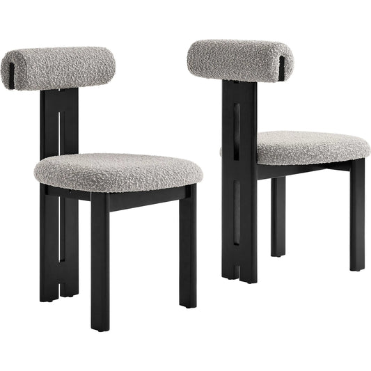 Calaveras Boucle Dining Chair (Set of 2) by Evans & Londeen. Made from boucle fabric in a unique style.