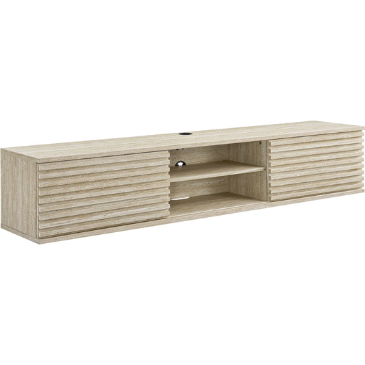 Rennell 70" Faux Travertine Wall-Mount Media Console TV Stand by Evans & Londeen in travertine. Made from faux travertine in a unique style.