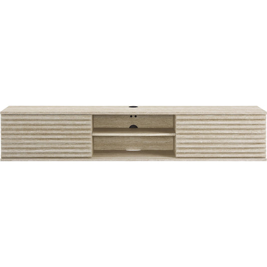 Rennell 70" Faux Travertine Wall-Mount Media Console TV Stand by Evans & Londeen in travertine. Made from faux travertine in a unique style.