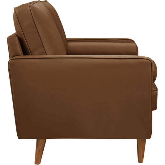 Teton Vegan Loveseat by Evans & Londeen. Made from vegan leather in a unique style.