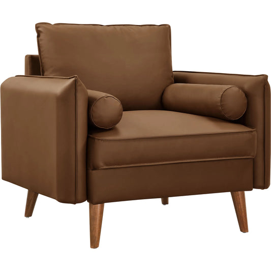 Millet Vegan Accent Armchair by Evans & Londeen. Made from vegan leather in a unique style.