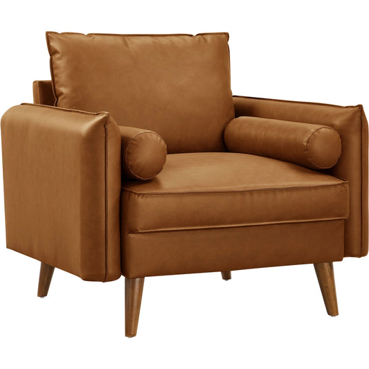 Millet Vegan Accent Armchair by Evans & Londeen. Made from vegan leather in a unique style.