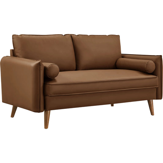 Millet Vegan Loveseat by Evans & Londeen. Made from vegan leather in a unique style.