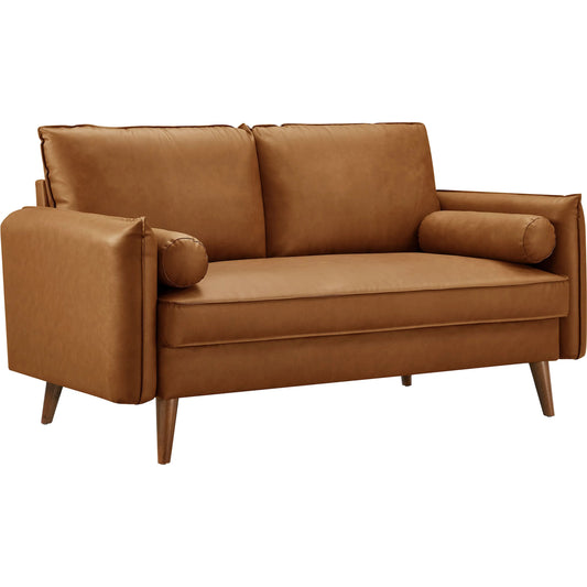 Millet Vegan Loveseat by Evans & Londeen. Made from vegan leather in a unique style.