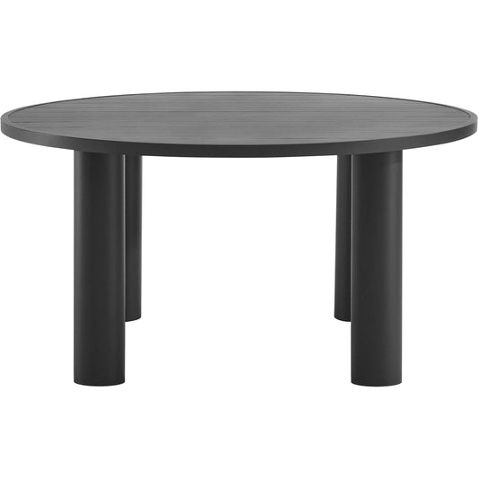 Colusa 60" Round Outdoor Dining Table by Evans & Londeen. Made from 60" round aluminum in a unique style.