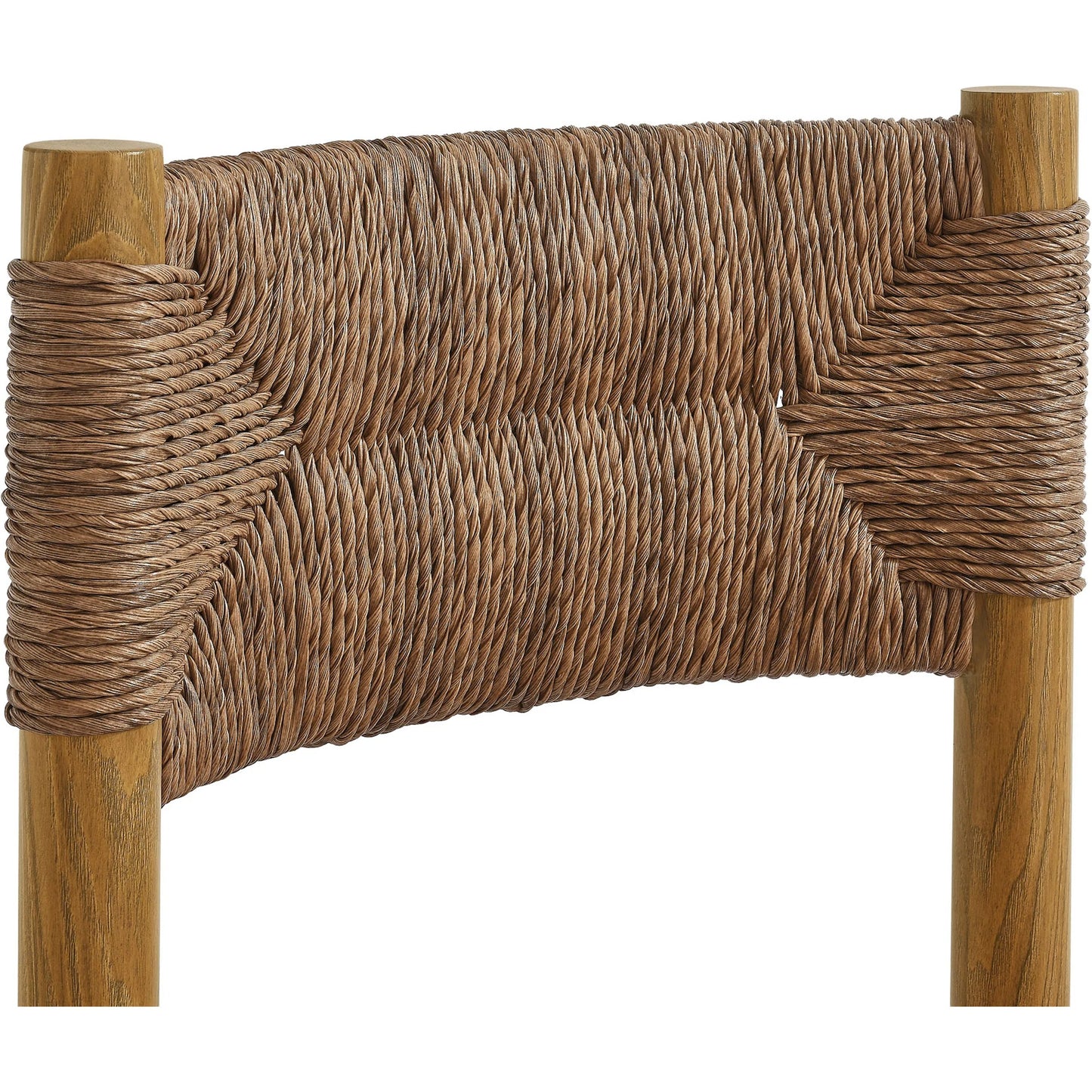 004 SI-2358074 | Closeup | Spink Rattan and Aluminum Dining Side Chairs (Set of 2) by Evans & Londeen. Made from rattan, aluminum in a rustic style.